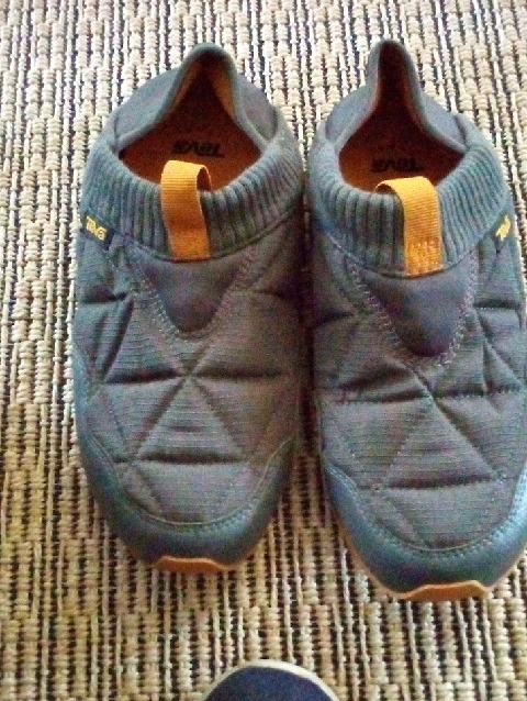 Teva Quilted Slip-On Loafers In Blue With Tan Accents